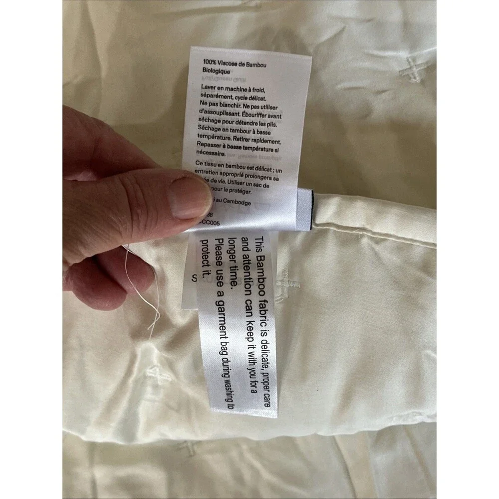 NWOT Quince Organic Bamboo Dream Quilt Set Full Queen IVORY NWOT